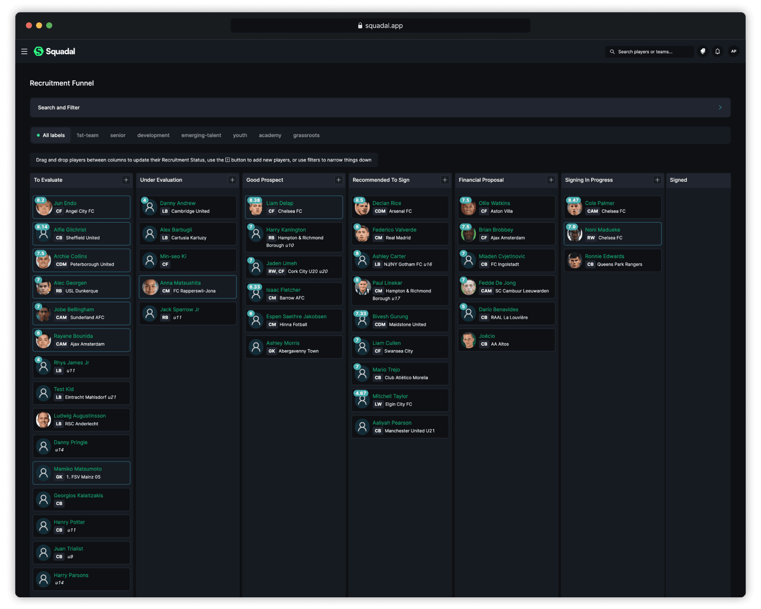 Squadal Screen Funnel